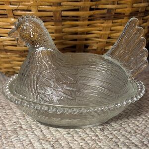 Indiana Glass Hen on Nest